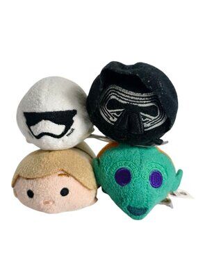 Star Wars Tsum Tsum Plush Set Of 4 Featuring Kylo Ren Stormtrooper Luke & Greedo